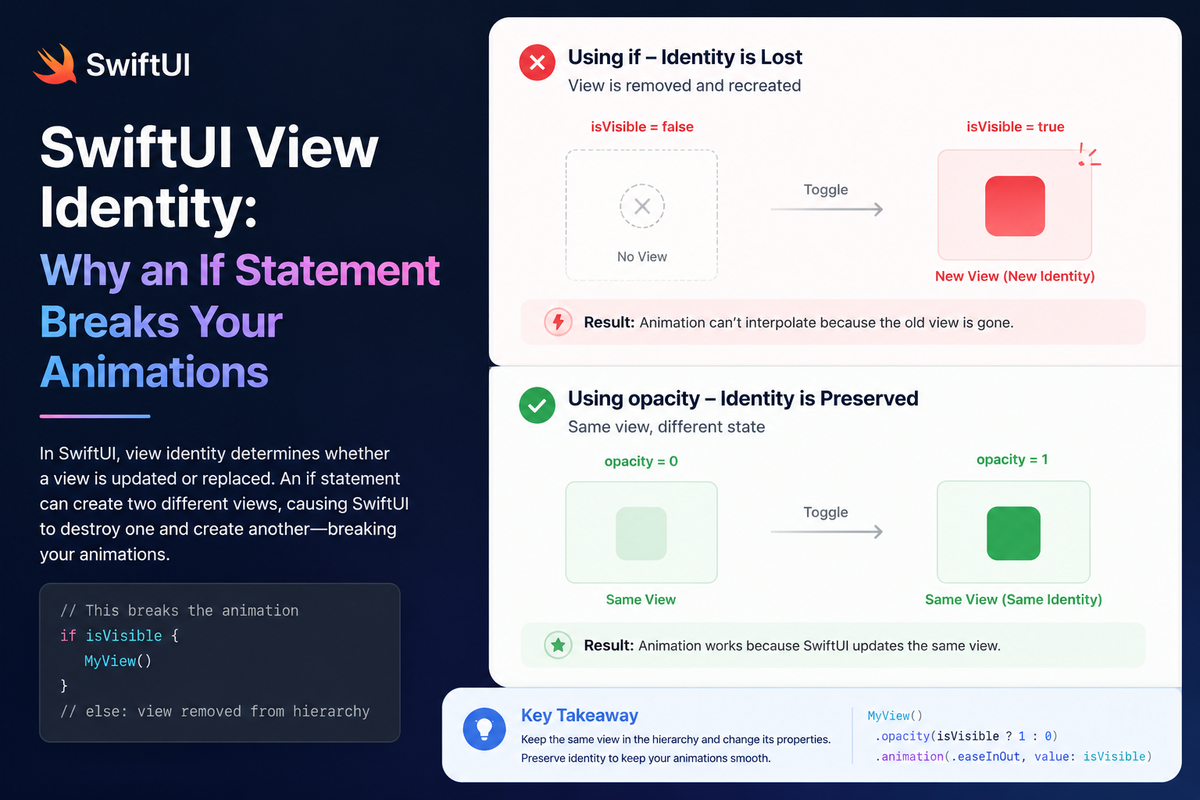 SwiftUI View Identity: Why an If Statement Breaks Your Animations