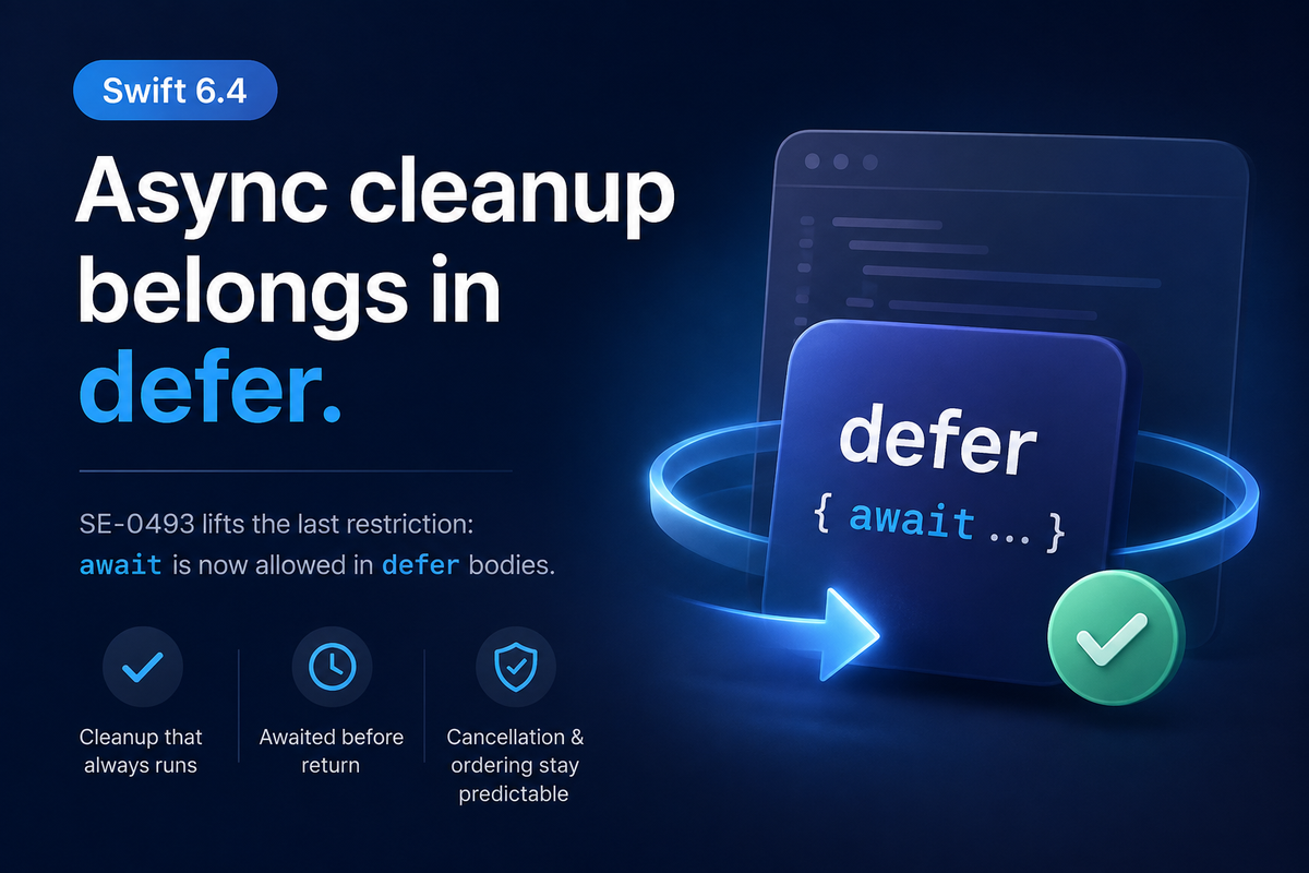 Async defer in Swift 6.4: What SE-0493 Actually Changes